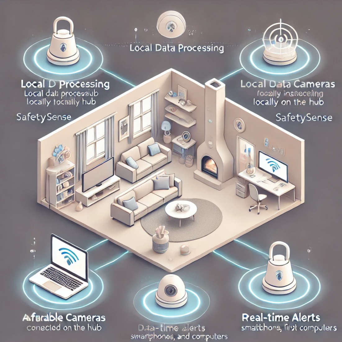 Diagram of SafetySense AI Wellness Assistant setup